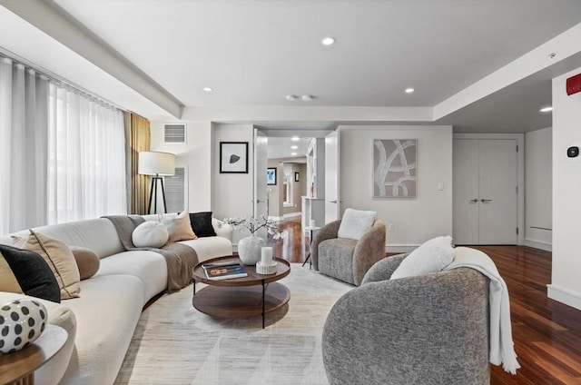 4 Battery Wharf Unit 4504, Boston, MA 02109 - living area with wood finished floors and recessed lighting