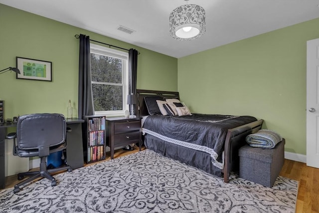 bedroom featuring light hardwood / wood-style flooring