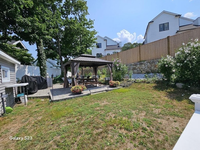 view of yard featuring a gazebo