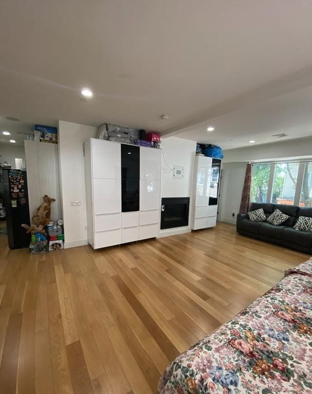 living room with hardwood / wood-style floors