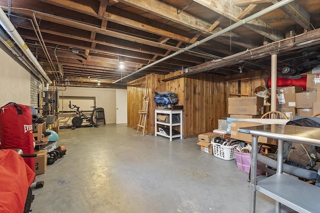 30 Brigham St, Hudson, MA 01749 - unfinished basement with wood walls