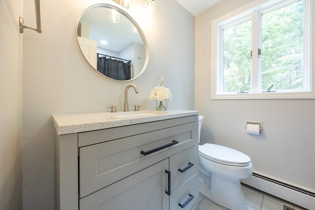 56 Burt St, Norton, MA 02766 - full bath featuring a baseboard radiator, tile patterned flooring, and vanity