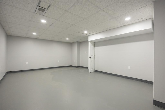 56 Burt St, Norton, MA 02766 - finished basement featuring recessed lighting and a paneled ceiling