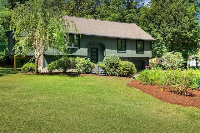30 Twilight Dr, Foxboro, MA 02035 - raised ranch with an attached garage, a front yard, and roof with shingles