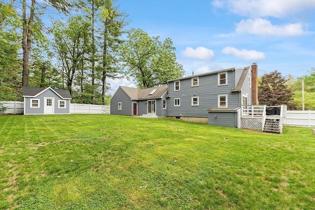 12 Billings St, Acton, MA 01720 - rear view of property with a deck, a chimney, and entry steps