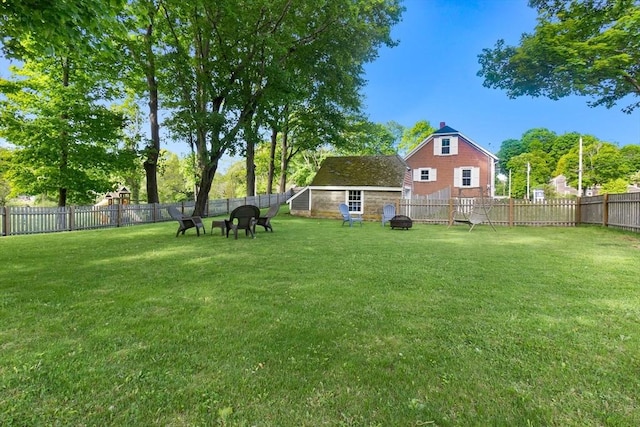 50 Wethersfield, Rowley, MA 01969 - view of yard with a fire pit
