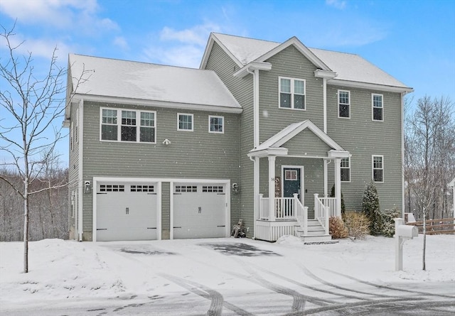 view of front of home with a garage