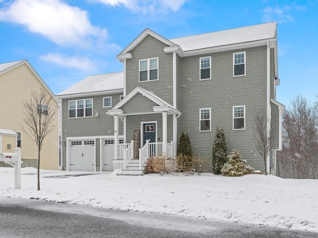 view of front of home with a garage