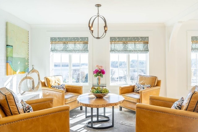 61 Chickering Rd, Spencer, MA 01562 - sitting room with a chandelier and ornamental molding