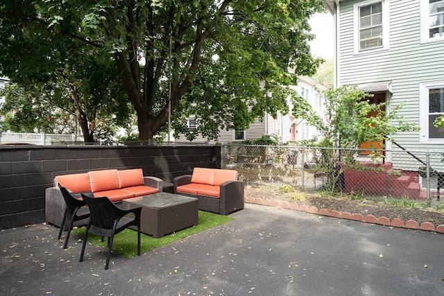 view of patio with outdoor lounge area