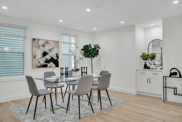 dining area featuring light hardwood / wood-style floors