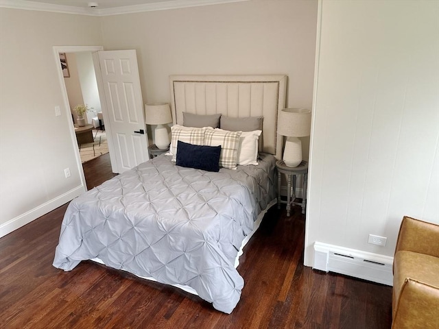 31 Horton St, Attleboro, MA 02703 - bedroom with a baseboard heating unit, wood finished floors, ornamental molding, and baseboards