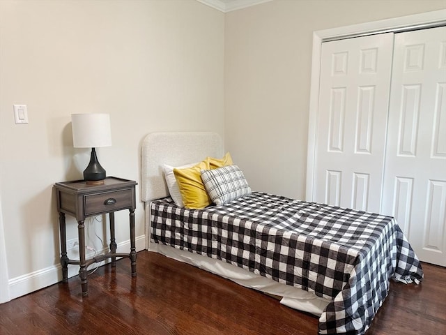 31 Horton St, Attleboro, MA 02703 - bedroom with wood finished floors, baseboards, a closet, and crown molding
