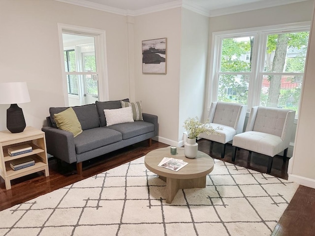 31 Horton St, Attleboro, MA 02703 - living area with wood finished floors, baseboards, and ornamental molding