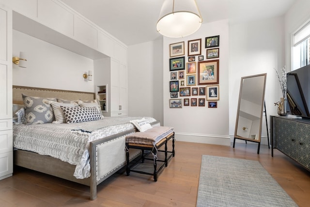 bedroom featuring light wood-type flooring