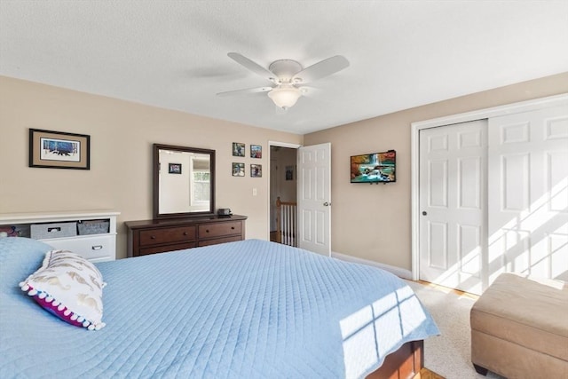 112 Cocasset St Unit 3, Foxboro, MA 02035 - bedroom featuring a closet, baseboards, and a ceiling fan