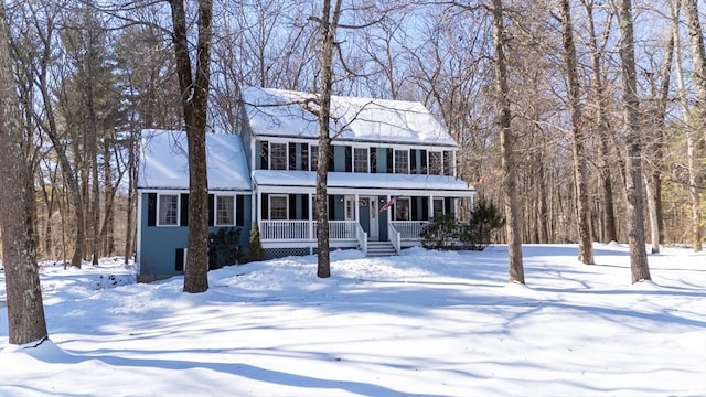 view of front facade featuring covered porch