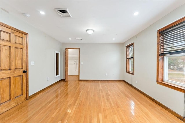 empty room featuring light wood-type flooring