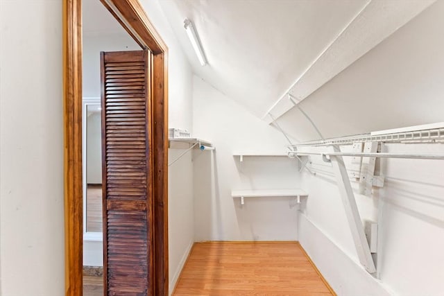 walk in closet featuring light wood-type flooring