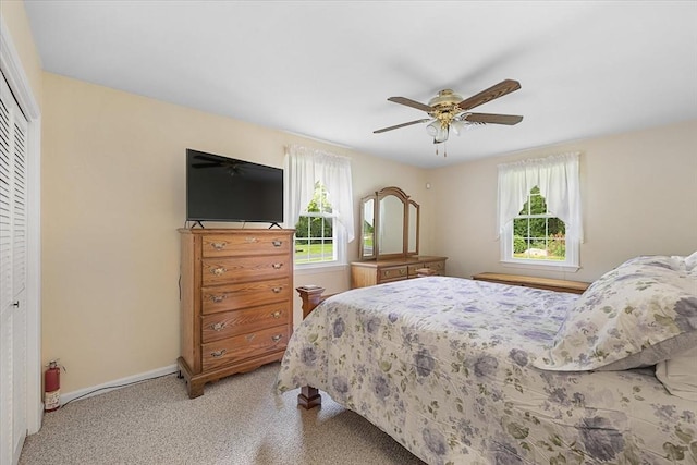 9 Treadwell Ter, Spencer, MA 01562 - bedroom with a closet, baseboards, ceiling fan, and light carpet