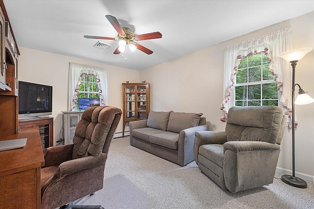 9 Treadwell Ter, Spencer, MA 01562 - carpeted office featuring ceiling fan, baseboards, and baseboard heating