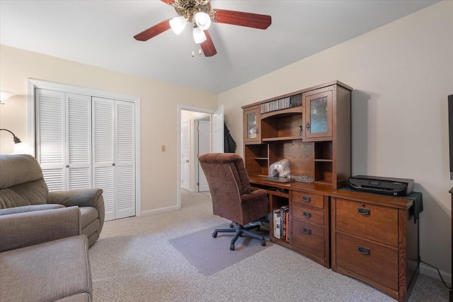 9 Treadwell Ter, Spencer, MA 01562 - office featuring light colored carpet, a ceiling fan, and baseboards