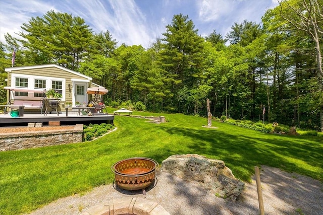 9 Treadwell Ter, Spencer, MA 01562 - view of grassy yard featuring a wooden deck
