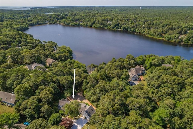 10 Lake Farm Ln, Orleans, MA 02653 - aerial overview of property's location featuring a forest and a nearby body of water
