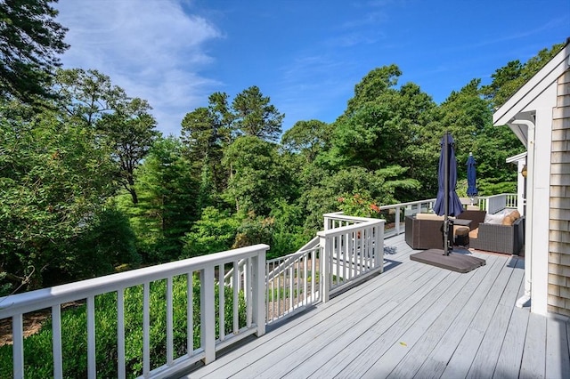 10 Lake Farm Ln, Orleans, MA 02653 - wooden deck with an outdoor hangout area