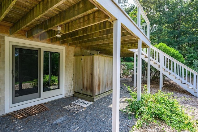 10 Lake Farm Ln, Orleans, MA 02653 - view of patio / terrace featuring stairs