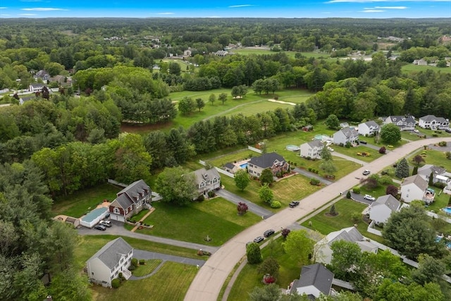 186 Mitchell G Dr, Tewksbury, MA 01876 - aerial view of property's location with nearby suburban area and a heavily wooded area
