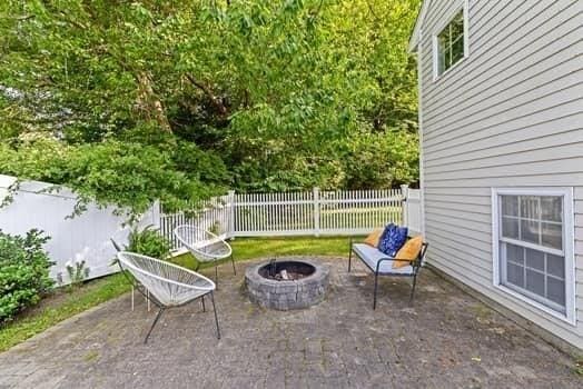 28 Christopher Ln, Scituate, MA 02066 - view of patio featuring an outdoor fire pit