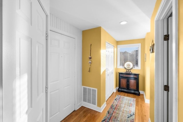 entryway with light wood-type flooring