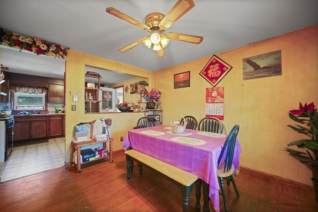 161 Columba St, Chicopee, MA 01020 - dining space featuring a ceiling fan and wood finished floors