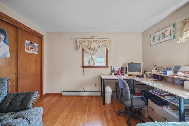 161 Columba St, Chicopee, MA 01020 - office featuring baseboard heating and light wood-type flooring