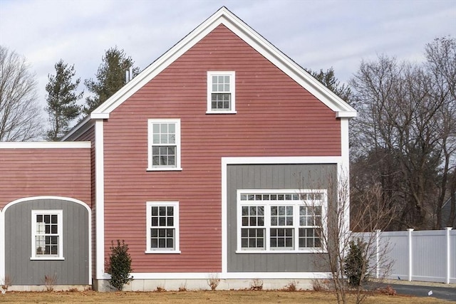 view of home's exterior with a garage