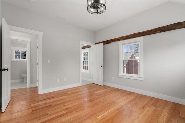 empty room featuring light wood-type flooring