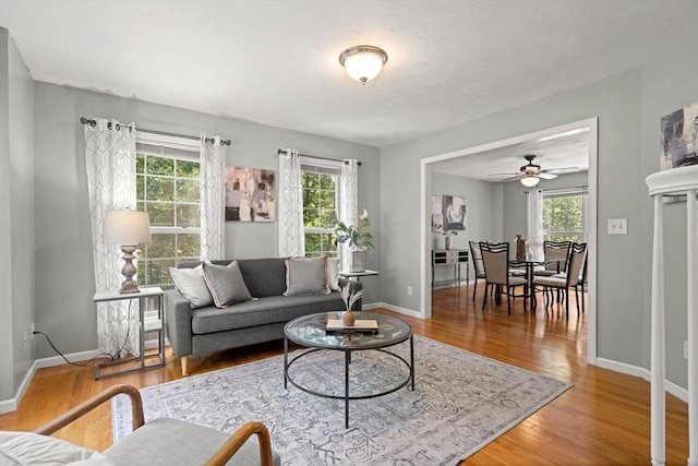 10 Gianna Dr, Saugus, MA 01906 - living room featuring healthy amount of natural light, wood finished floors, and a ceiling fan