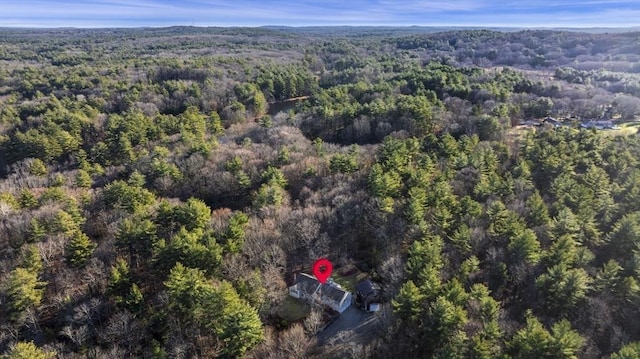 bird's eye view with a forest view