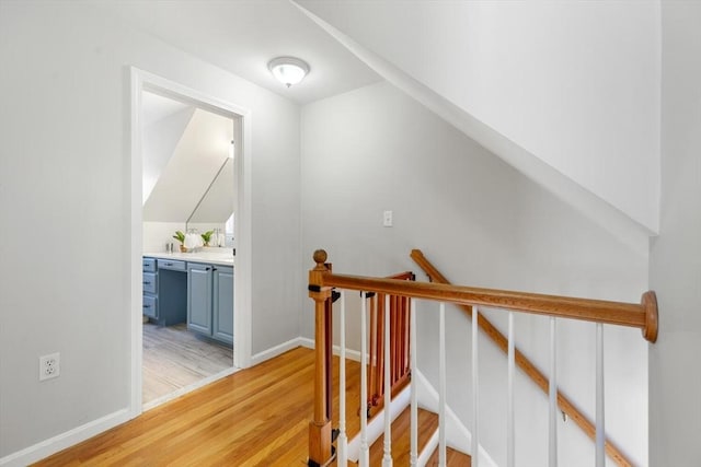 hall featuring light wood-type flooring