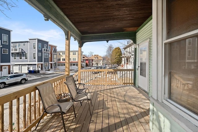 deck featuring a residential view