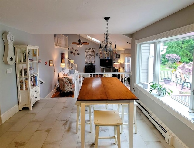 30 Ridgewood Ln, Quincy, MA 02169 - dining room with baseboard heating and ceiling fan