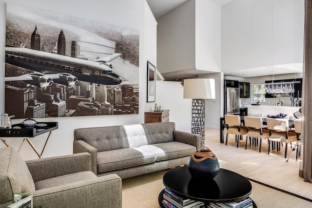 23 Matt Hoxie Trl Unit 23, Plymouth, MA 02360 - living area with wood finished floors and a high ceiling