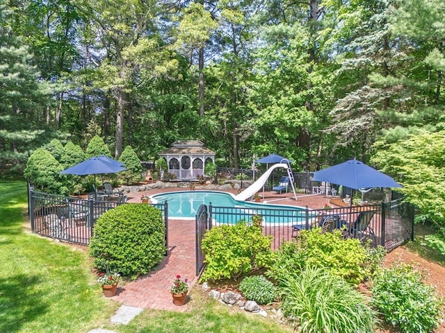 28 Old Farm Rd, Hopkinton, MA 01748 - view of swimming pool featuring a water slide and a playground