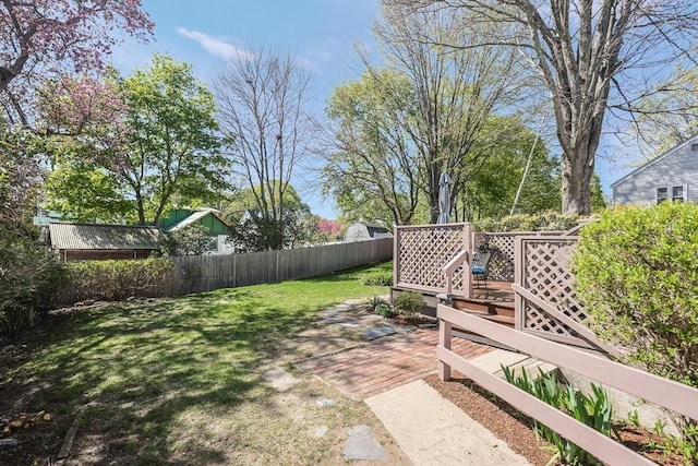 view of yard with fence