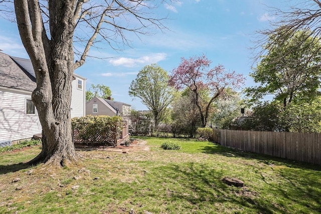 view of yard with fence