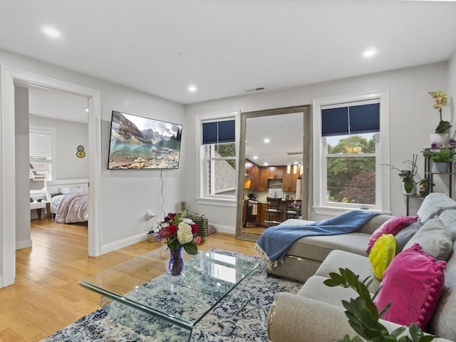 6 Nelly St Unit 3, Wakefield, MA 01880 - living area with light wood-type flooring and recessed lighting