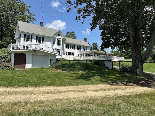 6 Weaver Farm Rd, Rutland, MA 01543 - back of house featuring an attached garage and a chimney