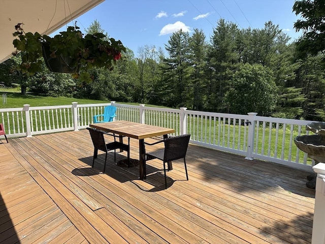 6 Weaver Farm Rd, Rutland, MA 01543 - wooden deck with a lawn and outdoor dining space