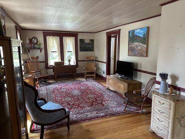 6 Weaver Farm Rd, Rutland, MA 01543 - living area with crown molding and wood-type flooring